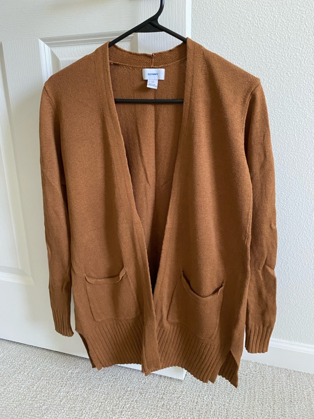 Old Navy Open-Front Cognac Longline Pocket Cardigan Sweater XS